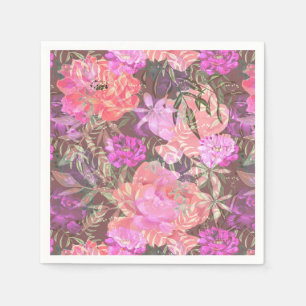 Peonies pink rose flowers flower garden bouquet napkin