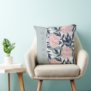 Peonies pink rose flowers flower garden bouquet th throw pillow