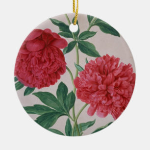 Peonies, plate 46 from the Nassau Florilegium (w/c Ceramic Ornament
