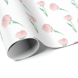 Peonies Please Pretty Preppy Pink Wrapping Paper