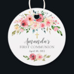 Peonies Rose Floral First Holy Communion Favour Tags<br><div class="desc">Beautiful hand painted watercolor flowers design featuring a bright springtime colour palette to add a touch of elegance to your event.</div>