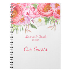 Peonies roses Aquarelle Florals Livre d'or