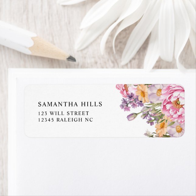 Peonies roses Floral Bridal Douche Retourner Adres (En situation)