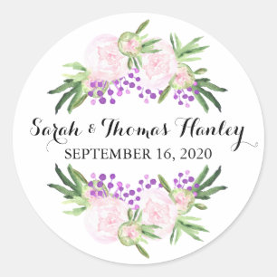 Peonies roses I Sticker Mariage Floral