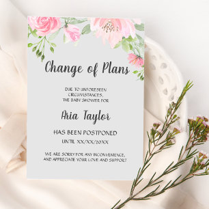 Peonies rousses Changement de plan Faire-part de d