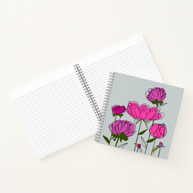 Peonies Square Notebook (Inside)