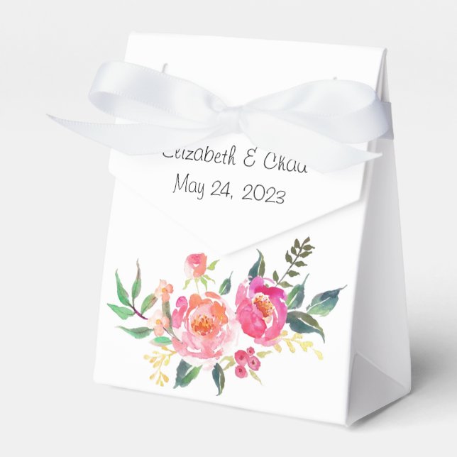 Peonies thank you favour box (Front Side)