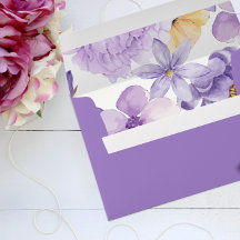 Peonies violettes Romance Mariage Enveloppe Liner