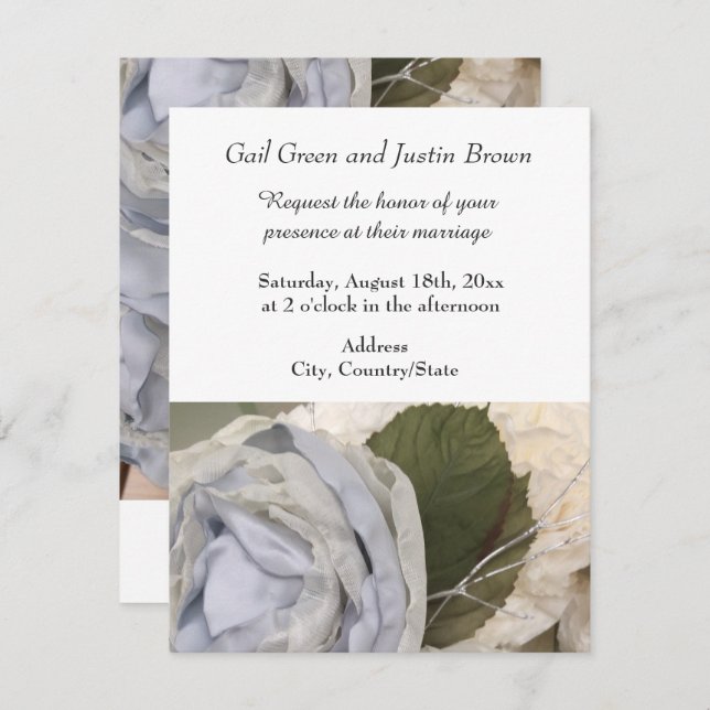 Peonies Wedding Invitation (Front/Back)