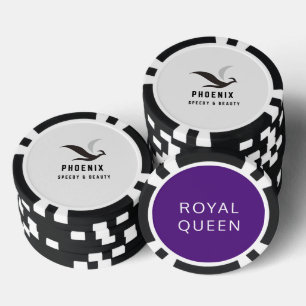 PEONIX ROYAL QUEEN PURPLE LUXURY WEDDING PARTY  POKER CHIPS