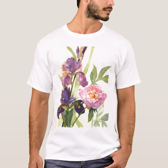 Peony and 2 Iris T Shirt (Front)