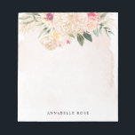 Peony and Gold Foil Bloom Notepad<br><div class="desc">Designed to coordinate with our Peony and Gold collection, this customizable matching personalisable notepad features luscious pink and gold peony flowers with green foliage on a watercolour background. For more advanced customisation of this design, e.g. changing layout, font or text size please click the "CUSTOMIZE" button above. Please note, gold...</div>