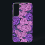 Peony and hydrangea in pink and violet samsung galaxy case<br><div class="desc">Seamless pattern with hand drawn hydrangea and peonies.</div>