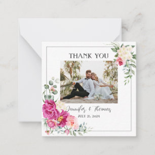 Peony and Rose Eucalyptus Greenery Thank You Card