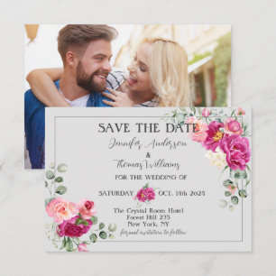 Peony and Rose Greenery   Save The Date