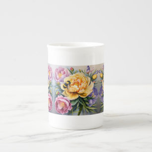 Peony and the Bee Porcelain  Bone China Mug