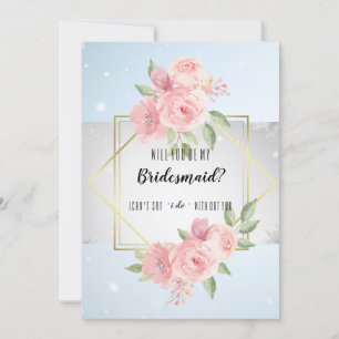 Peony anemone Will you be my bridesmaid? Invitation