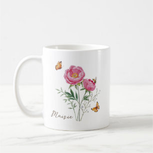 Peony Birth Month Flower Coffee Mug