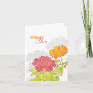 Peony Blooms Wedding Thank You Card