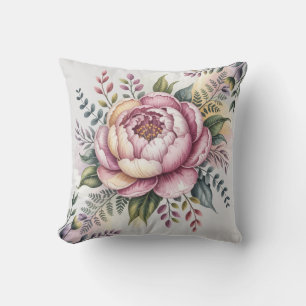 Peony Blossom Throw Pillow