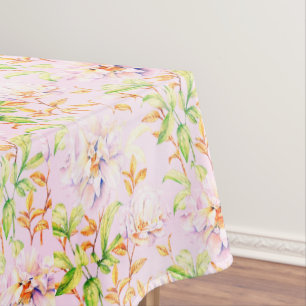 Peony Botanical Floral Pink Tablecloth
