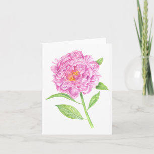 Peony Botanical Thank You Card