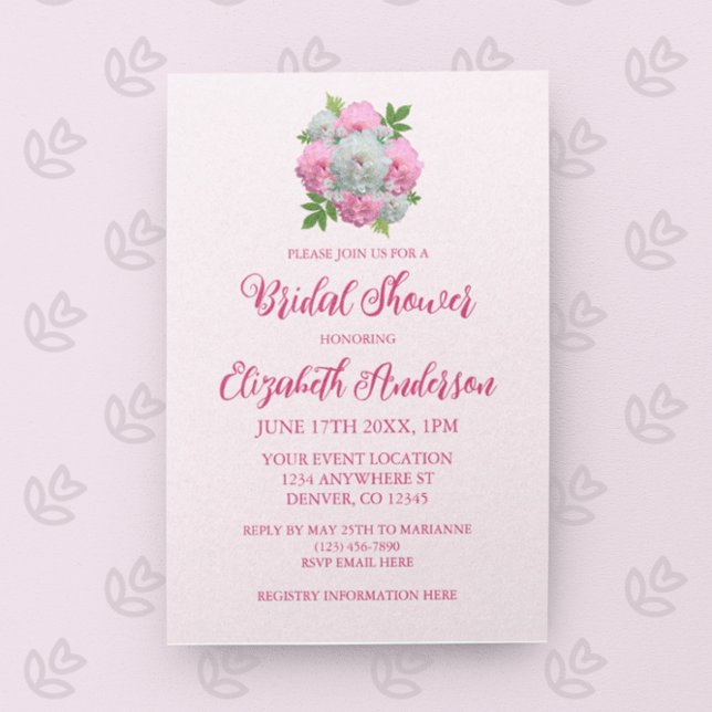 Peony Bouquet Bridal Shower Invitation (Creator Uploaded)