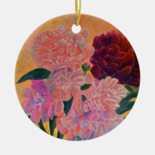 Peony bouquet - Peonies Painting  Ceramic Ornament