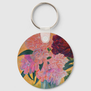 Peony bouquet - Peonies Painting  Keychain
