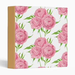 Peony bouquet watercolor pattern binder