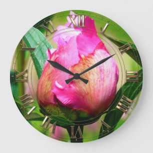 Peony Bud Large Clock