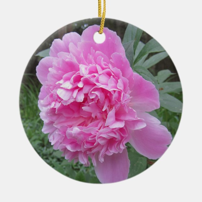 Peony Ceramic Ornament (Front)