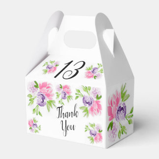 Peony Cluster 13th Birthday Party Favour Box