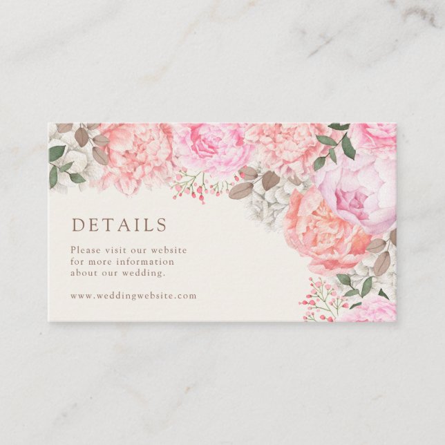 Peony Details Enclosure Card (Front)