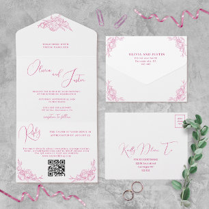 Peony Elegance Wedding All In One Invitation