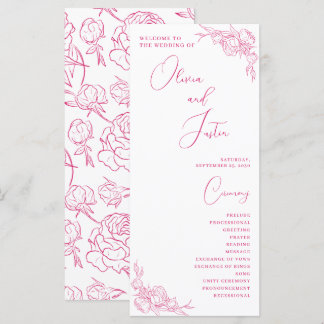 Peony Elegance Wedding Program