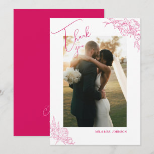 Peony Elegance Wedding Thank You Card