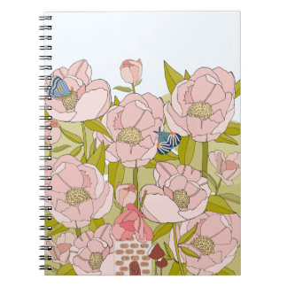 Peony fairy house notebook