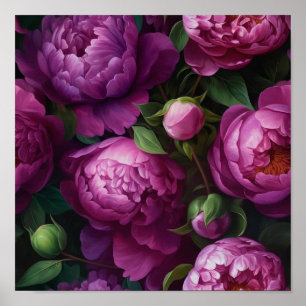 Peony Floral Art Poster