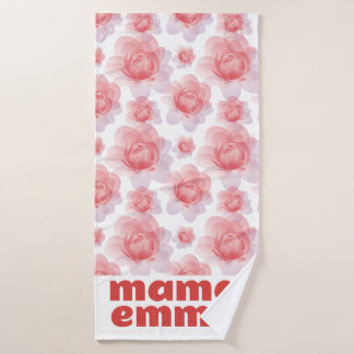 Peony Floral Bath Towel Personalized Mother's Day