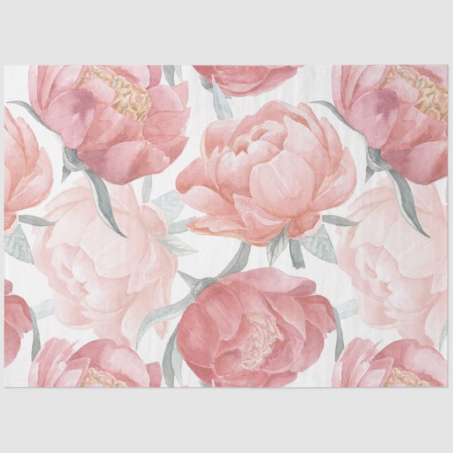 peony floral decoupage  tissue paper (Front)