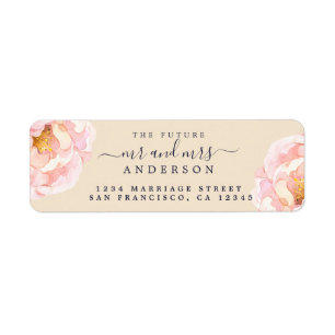 Peony Floral Future M. Mme Mariage Retour Adresse