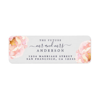 Peony Floral Future M. Mme Mariage Retour Adresse