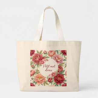Peony floral jumbo tote bag – Large size