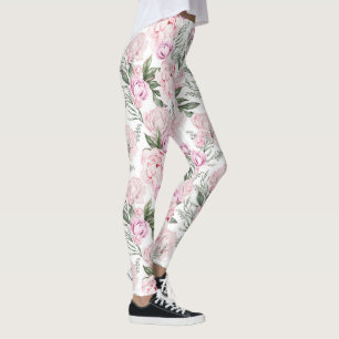peony floral leggings