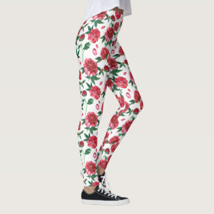 peony floral leggings