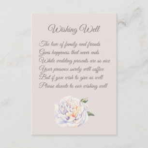 Peony Floral Mauve Wedding Wishing Well Cards