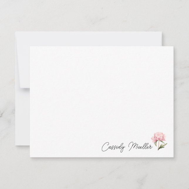 Peony Floral Note Card (Front)