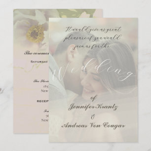 Peony Floral Wedding & Photo Invite