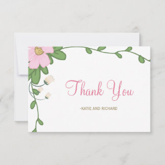Peony Floral Wedding Thank You card